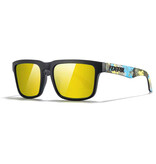 Kdeam Occhiali da sole polarizzati unisex - Occhiali alla moda con protezione UV400 - Nero Giallo