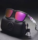 Kdeam Unisex-Sonnenbrille mit polarisierenden Gläsern – Trendige Sonnenbrille mit UV400-Schutz – Grau-Transparent