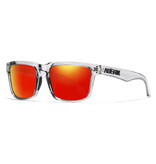 Kdeam Okulary przeciwsłoneczne z polaryzacją unisex - modne okulary przeciwsłoneczne UV400 - transparentne czerwone