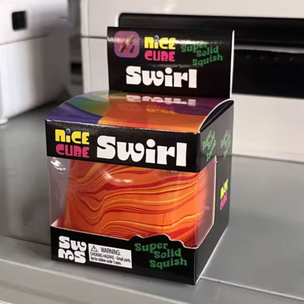 Stuff Certified® Nice Cube - Balle anti-stress cubique à presser - Balle sensorielle anti-stress moelleuse - Orange