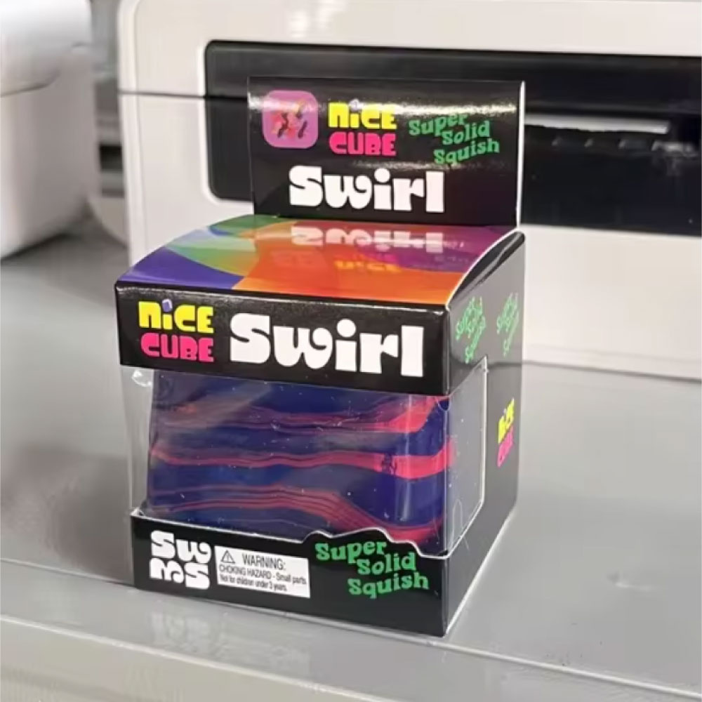 Stuff Certified® Joli Cube - Balle anti-stress en forme de cube - Malaxable - Balle sensorielle anti-stress - Bleu Rose