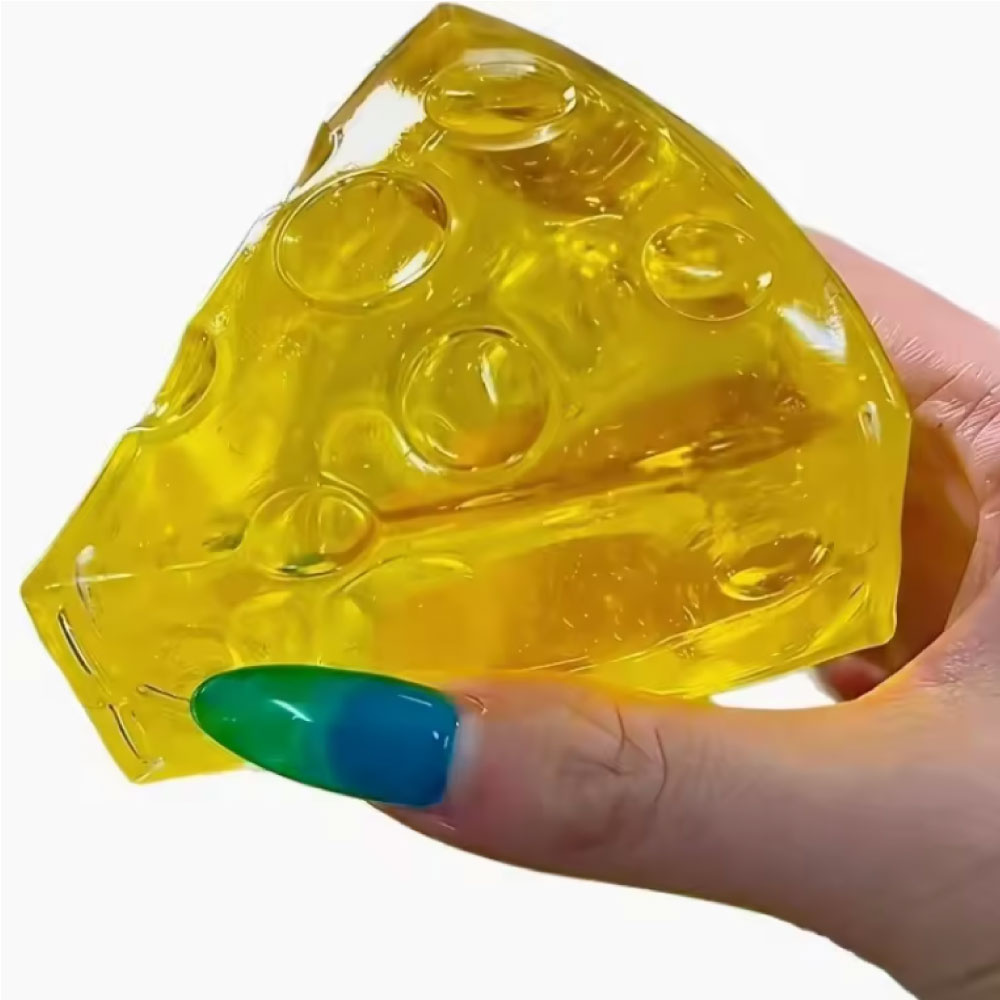 Stuff Certified® Pelota antiestrés con forma de queso - Juguete para amasar - Pelota antiestrés sensorial y blandita - Amarilla