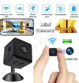 BMAD Mini cámara de seguridad - Videocámara WiFi con detección de movimiento y visión nocturna para bebés y mascotas - Negra