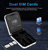 SERVO A50 Pro Foldable Phone - 2.4 inch HD Screen - Dual SIM - 1350mAh Battery - Purple