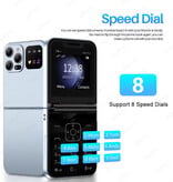 SERVO Téléphone pliable A50 Pro - Écran HD 2,4 pouces - Double SIM - Batterie 1350 mAh - Noir