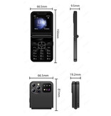 SERVO A50 Pro Foldable Phone - 2.4 inch HD Screen - Dual SIM - 1350mAh Battery - Black