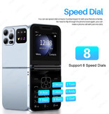 SERVO A50 Pro Vouwbare Telefoon - 2.4 inch HD Scherm - Dual SIM - 1350mAh Batterij - Blauw