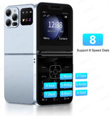 SERVO A50 Pro Foldable Phone - 2.4 inch HD Screen - Dual SIM - 1350mAh Battery - Blue