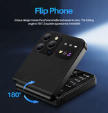 SERVO A50 Pro Foldable Phone - 2.4 inch HD Screen - Dual SIM - 1350mAh Battery - Gold