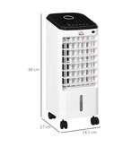 Homcom Condizionatore d'aria portatile - Ventilatore con serbatoio dell'acqua - Bianco