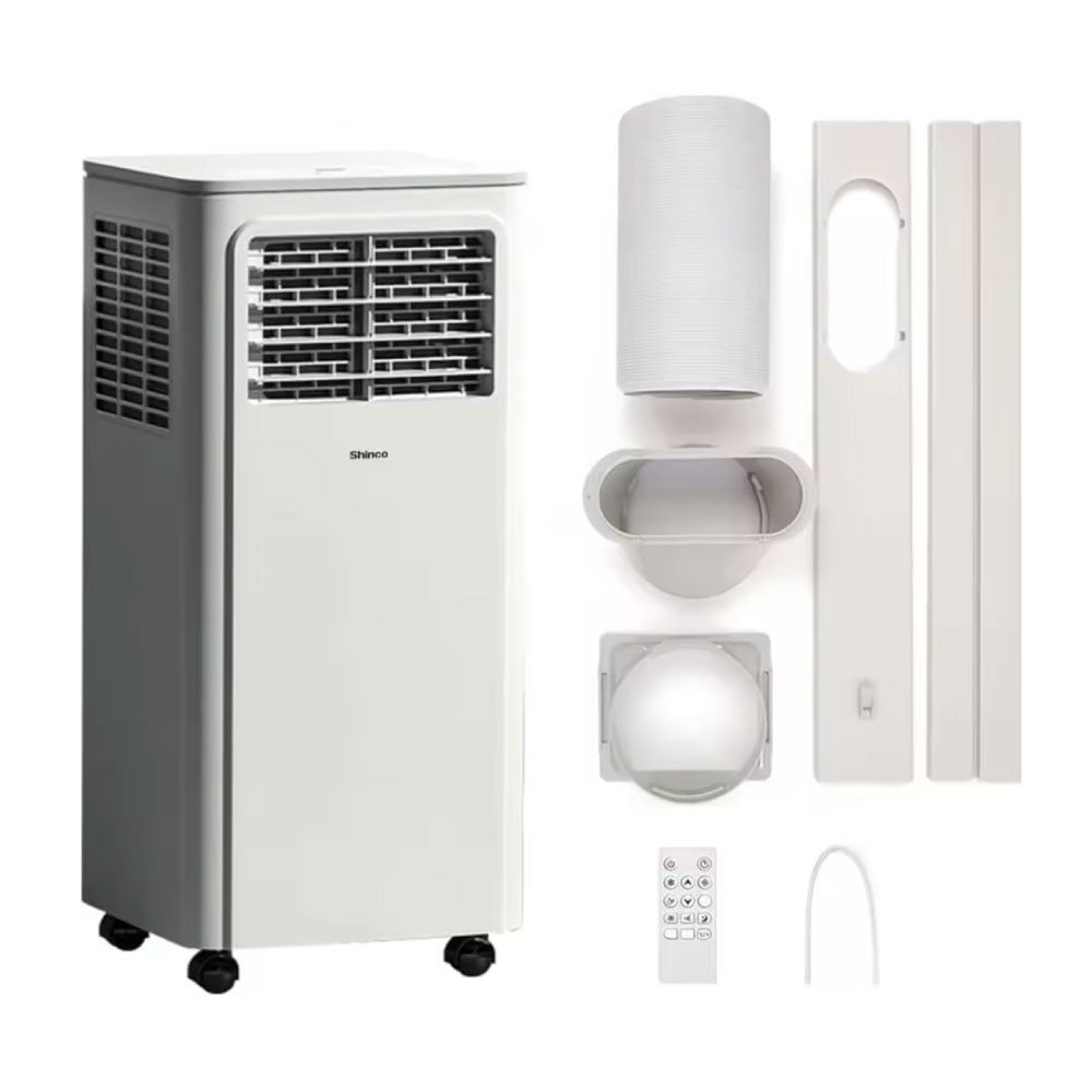 Shinco Climatiseur portable 7000 BTU avec tuyau d'évacuation - Ventilateur rafraîchisseur d'air - Blanc