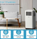 Shinco 7000 BTU Portable Air Conditioner with Exhaust Hose - Air Cooler Fan - White