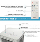 Shinco 7000 BTU Draagbare Air Conditoner met Afzuig Slang - Luchtkoeler Ventilator - Wit