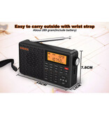 XHDATA D-109 Tragbares Notfallradio – Bluetooth-Radioempfänger für AM, FM, SW und MW – Schwarz