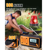 Sayin DAB376BT Tragbares Notfallradio mit Powerbank und Taschenlampe – Bluetooth-FM-Radioempfänger – Orange