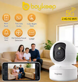 BoyKeep 2K Security Camera - WiFi Camcorder - Tweeweg Audio - Night Vision - Wit