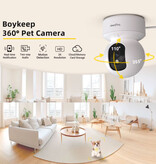 BoyKeep 2K Security Camera - WiFi Camcorder - Tweeweg Audio - Night Vision - Wit