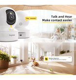 BoyKeep Cámara de seguridad 2K - Videocámara WiFi - Audio bidireccional - Visión nocturna - Negra