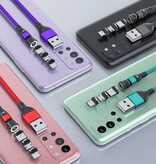 AUFU Câble de charge magnétique USB vers micro-USB 540° - 1 mètre - Câble de données - Noir
