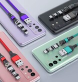 AUFU Cable de carga magnético USB a USB-C de 540° - 2 metros - Cable de datos y cargador - Rojo