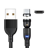 AUFU Cavo di ricarica magnetico da USB a Micro-USB a 540° - 3 metri - Cavo dati e di ricarica - Nero