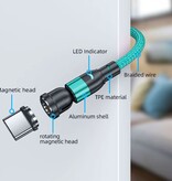 AUFU USB to Micro-USB 540° Magnetic Charging Cable - 3 Meters - Charger Data Cable - Purple