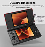 Anbernic Konsola do gier wideo RG DS - 4-calowy wyświetlacz IPS - przenośny gamepad - system operacyjny Android - czarno-czerwony