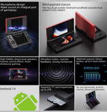 Anbernic RG DS Video Game Console - 4" IPS Display - Draagbare Gamepad - Android OS - Zwart Rood