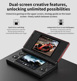 Anbernic Console per videogiochi RG DS - Display IPS da 4" - Gamepad portatile - Sistema operativo Android - Nero Rosso