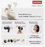 Lenovo Auriculares inalámbricos LE208 - Auriculares Bluetooth 6.0 TWS de 250 mAh - Negro