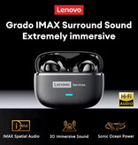 Lenovo LE208 Bezprzewodowe słuchawki douszne – 250 mAh Bluetooth 6.0 TWS – beżowe