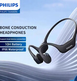 Philips TAA6609C Knochenleitungs-Ohrhörer – Schweißresistente Bluetooth 5.4 Ohrhörer TWS – Schwarz