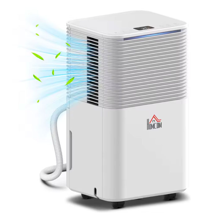 Homcom Draagbare Dehumidifier - 2L Elektrische Ontvochter - Wit