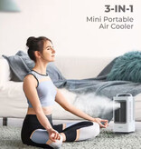 JFBONIN Condizionatore d'aria portatile 3 in 1 - Ventilatore con funzione di raffreddamento - Serbatoio dell'acqua da 1700 ml - Bianco