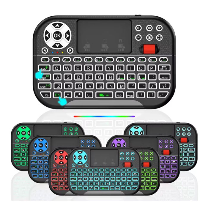 Kabellose Mini-Tastatur mit Hintergrundbeleuchtung – QWERTZ 2,4 GHz für Media Player Windows MacOS Android - Copy
