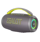 Zealot P12 Wireless Speaker - 60W Bluetooth 5.3 TWS Boom Box Portable - Gray