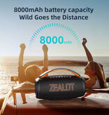 Zealot P12 Wireless Speaker - 60W Bluetooth 5.3 TWS Boom Box Portable - Gray