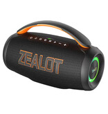 Zealot Głośnik bezprzewodowy P12 – 60 W, Bluetooth 5.3 TWS, przenośny, boombox – czarny