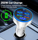 Stuff Certified® Cargador de coche metálico - Puerto USB y cable USB-C - Adaptador de cargador de 12 V - Negro - Copy