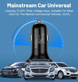Stuff Certified® Cargador de coche metálico - Puerto USB y cable USB-C - Adaptador de cargador de 12 V - Negro - Copy
