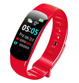 Lenovo Smartwatch-Armband – Gesundheitsmonitor, Sportaktivitäts-Tracker-Uhr – Silikonarmband – Rot