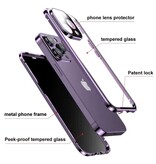 Stuff Certified® Coque magnétique de confidentialité pour iPhone 15 Pro Max - Protection intégrale 360° en double verre anti-espionnage - Violet