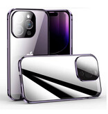 Stuff Certified® Coque magnétique de confidentialité pour iPhone 15 Pro - Protection intégrale 360° en double verre anti-espionnage - Violet