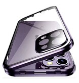 Stuff Certified® Magnetische iPhone 16e Sichtschutzhülle – Blickschutz durch Doppelglas, 360°-Rundumschutz – Silber