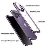 Stuff Certified® Custodia magnetica per iPhone 15 Pro con protezione privacy - Doppio vetro anti-spionaggio, copertura completa a 360° - Argento