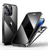 Stuff Certified® Magnetische iPhone 16e Sichtschutzhülle – Blickschutz durch Doppelglas, 360°-Rundumschutz – Schwarz