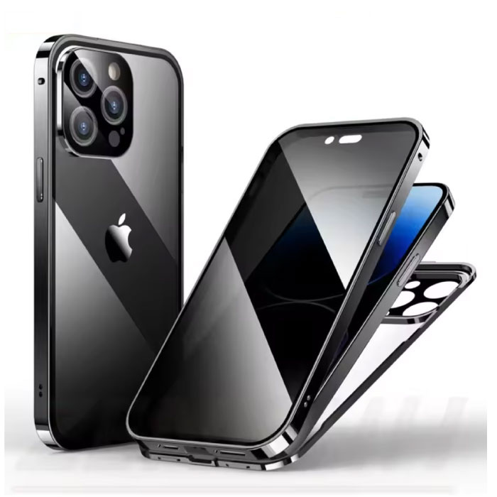 Stuff Certified® Funda magnética de privacidad para iPhone 16e - Doble cristal con protección anti-mirada 360° - Negra