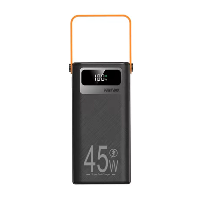 Stuff Certified® Power Bank 45 W PD Szybkie ładowanie - 50 000 mAh - 7 portów ładowania i 2 kable - Zewnętrzna ładowarka akumulatora - Czarny