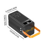 Stuff Certified® Batterie externe 45 W PD à charge rapide - 50 000 mAh - 7 ports de charge et 2 câbles - Chargeur de batterie externe - Noir