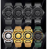 FOXBOX FOXBOX Herrenuhr – Magnetische Armbanduhr mit schwebendem Zeiger – Stoßfest bis 3 ATM – Schwarzer Stahl